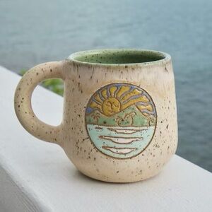 Handmade ceramic coastal mug